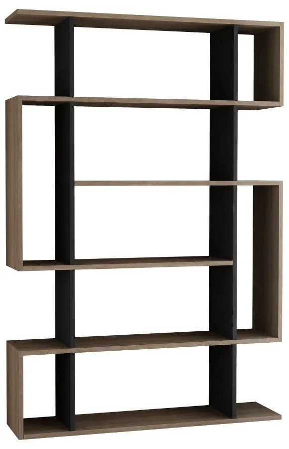 Bibliotecă gri antracit/în culoare naturală cu aspect de lemn de stejar 108,5x161 cm Mito – Homitis