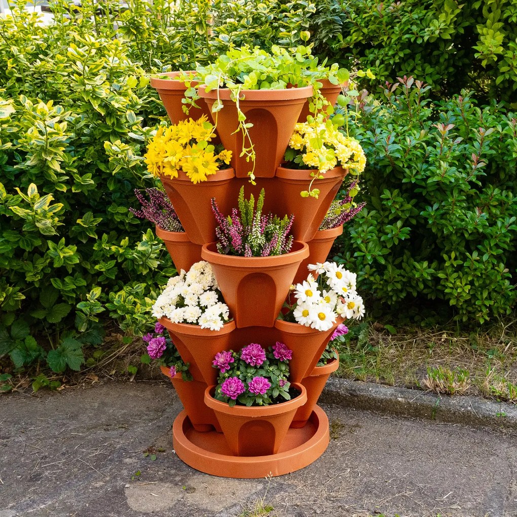 Cascadă pentru flori 4Home din 5 piese, teracotă, 5 etaje