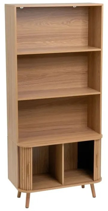 Bibliotecă în culoare naturală cu aspect de lemn de stejar 80x172x40 cm Elia – Casa Selección