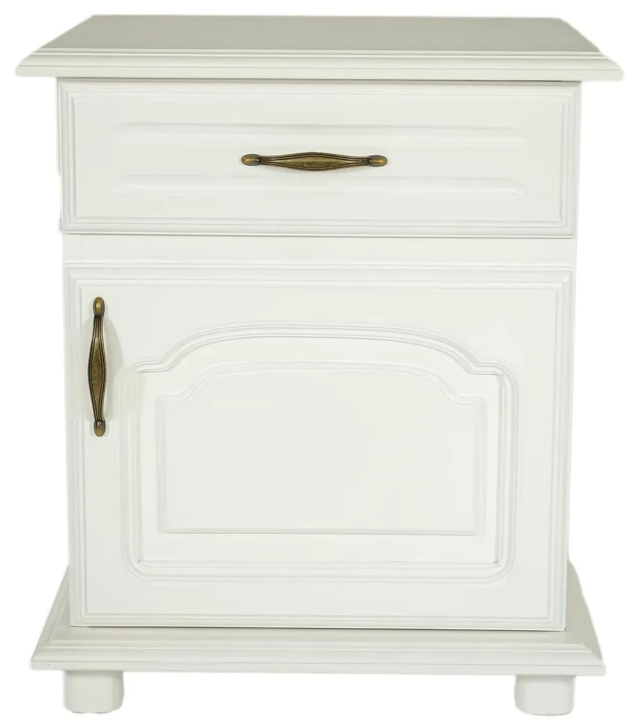 Noptiera insertie lemn culoare alb - 49x58x36 cm