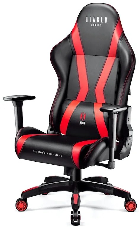 Scaun gaming Diablo X-Horn 2.0 King Size: Negru-roșu Diablochairs