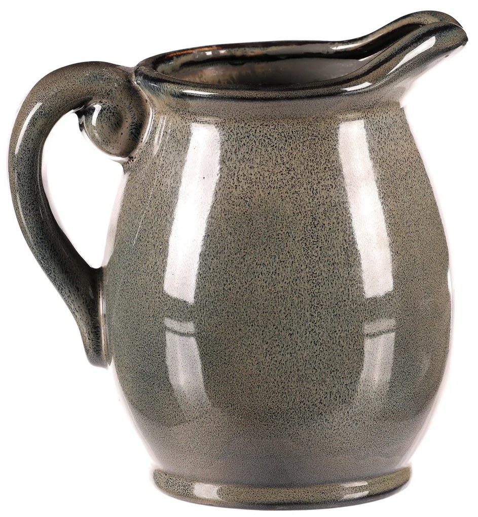 Cana de ceramică gri, 13 x 14 x 17 cm, mică, 17 cm