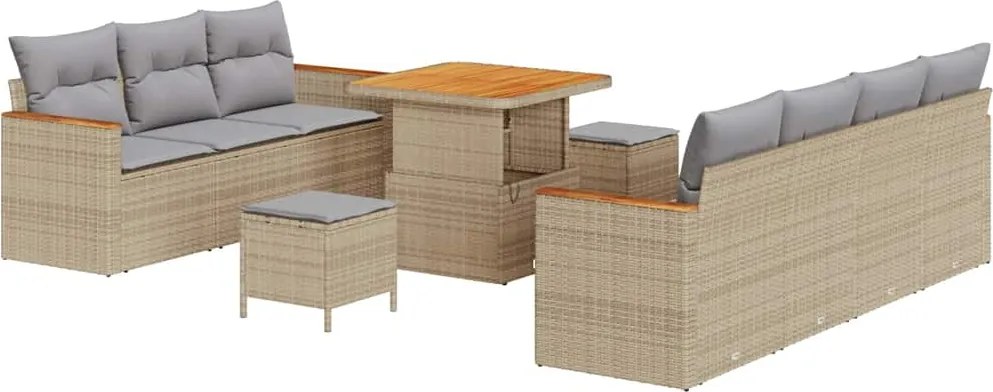 vidaXL Set de canapele pentru grădină 14 pcs Beige și gri deschis