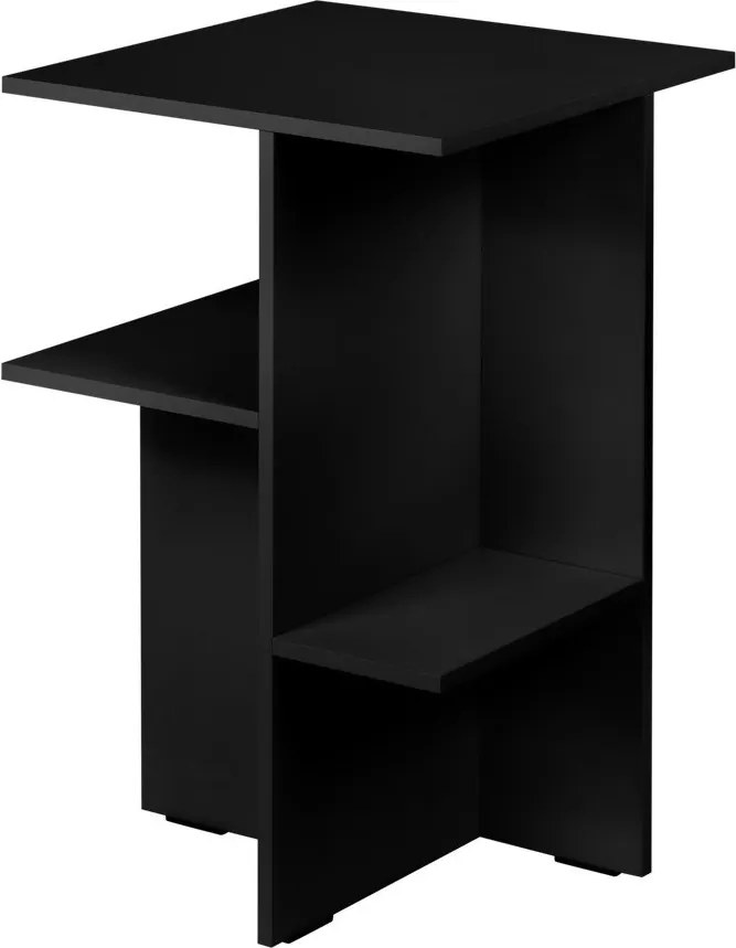 Noptieră neagră cu rafturi Atik – noo.ma