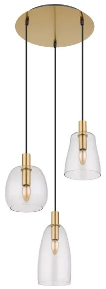 Lustră pe cablu GARRI 3xE14/40W/230V alamă Globo 15789-3HM