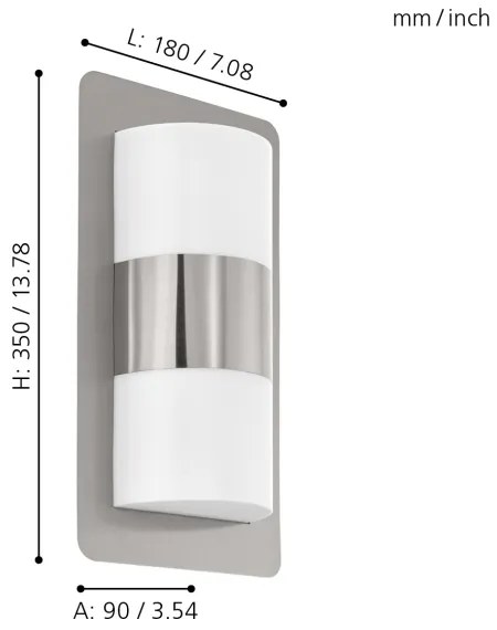 Eglo 98085 - Iluminat exterior CISTIERNA 2xE27/10W/230V IP44 crom mat