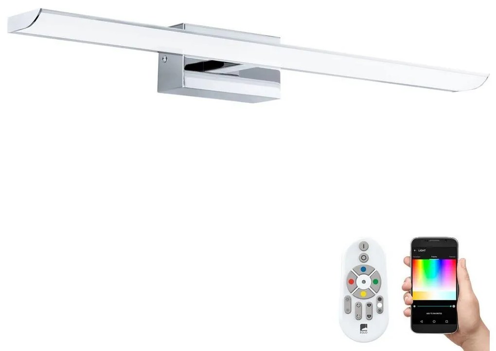 Aplică LED RGBW pentru baie Eglo 33767 TABIANO-C LED/15,6W/230V 60,5cm IP44 + telecomandă