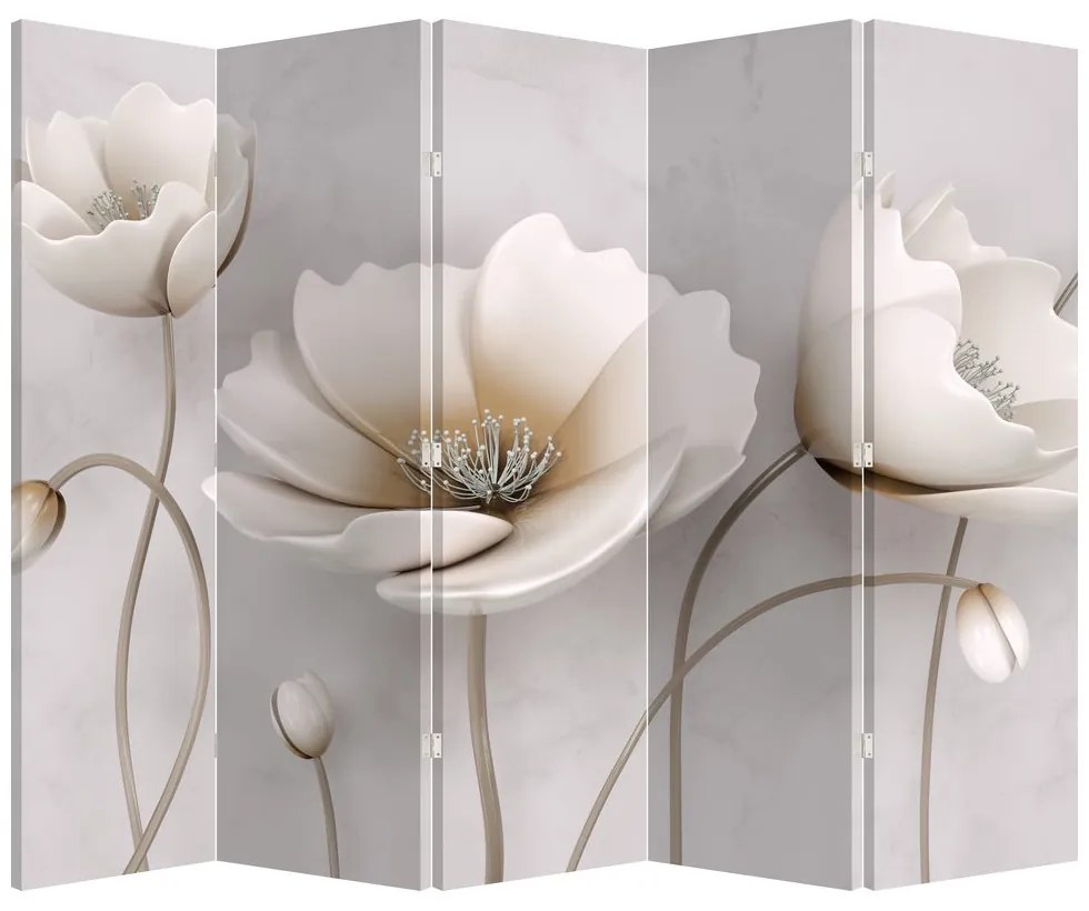 Paravan - Florile albe (210x170 cm)