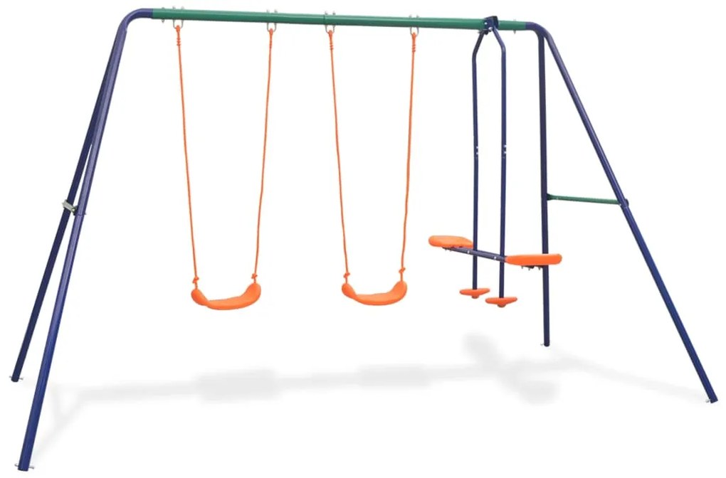 vidaXL Set de leagăne cu 4 locuri, portocaliu