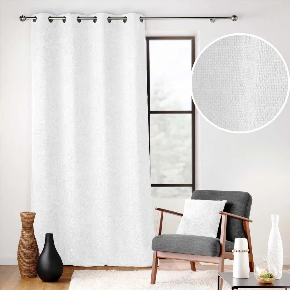 Draperie albă din janilie 140x260 cm Leo – douceur d'intérieur