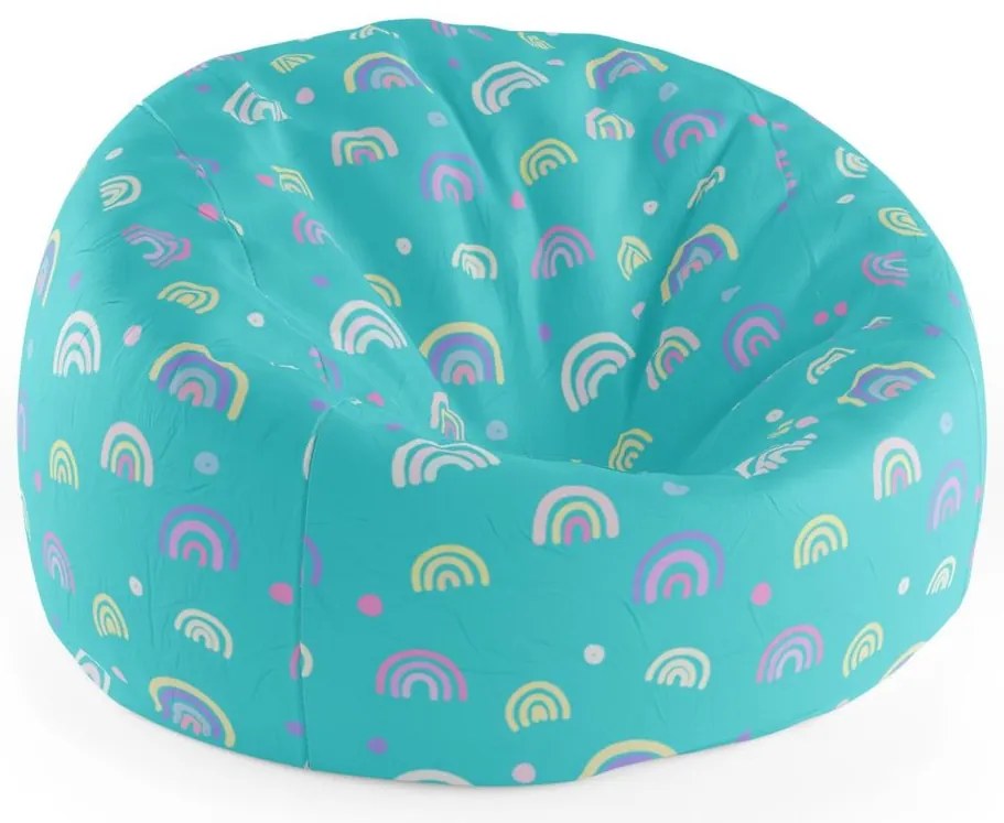 Sac de șezut Cocoon curcubeie colorate, turcoaz