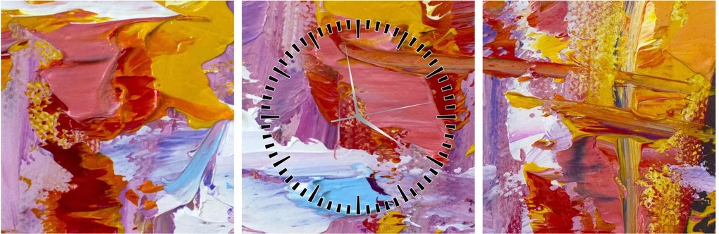 Tablou - Pictură în ulei (cu ceas) (90x30 cm)