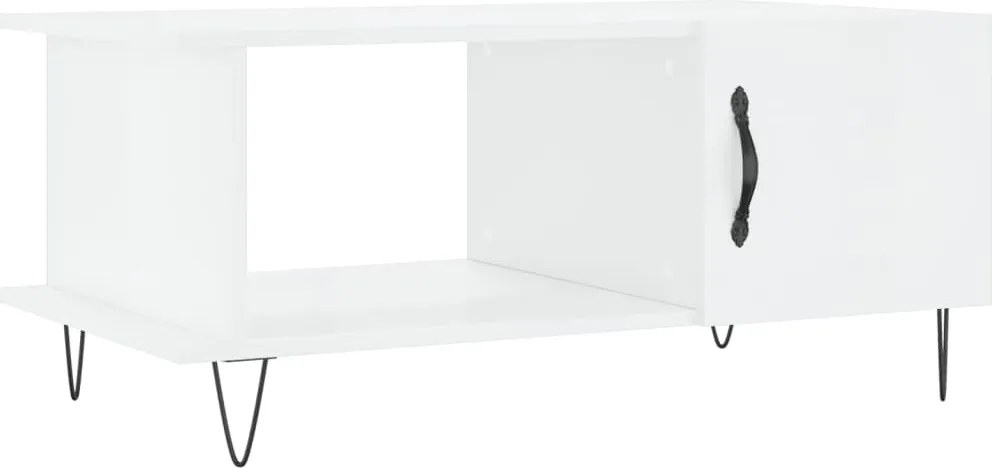 vidaXL Măsuță de cafea, alb extralucios, 90x50x40 cm, lemn compozit