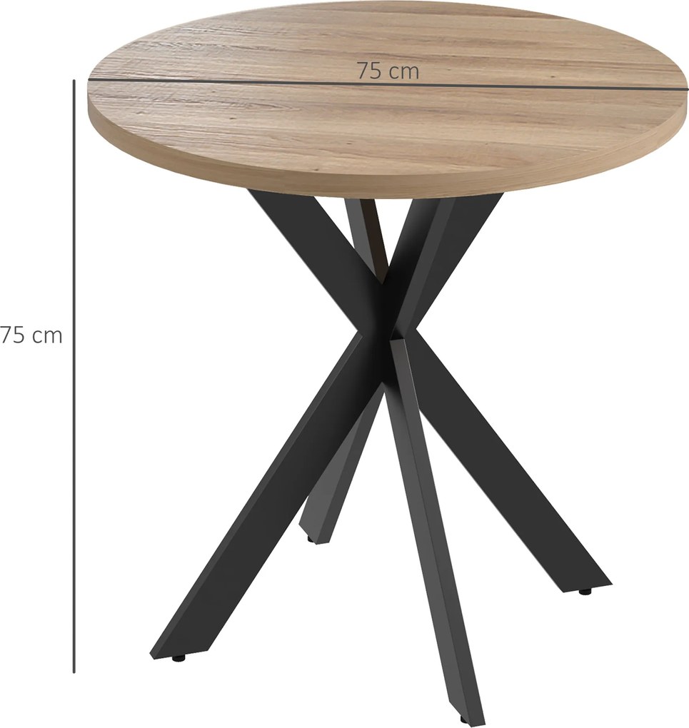 HOMCOM Masă rotundă 75 x 75 cm pentru 2-4 persoane, masă modernă cu picioare în cruce Maro | Aosom Romania