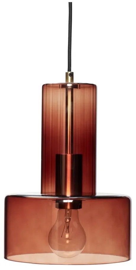 Lustră maro cu intensitate reglabilă cu abajur din sticlă ø 20 cm Ripple – Hübsch