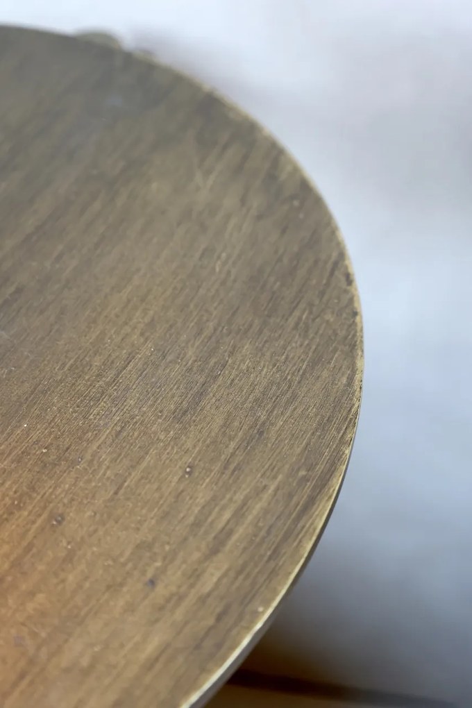 Masuta laterala de perete, aurie, din metal, D35cm, Clayn
