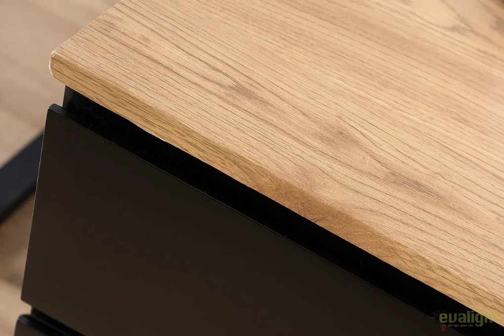 Dulapior cu sertare si role, modern si functional, Big Deal negru/ stejar