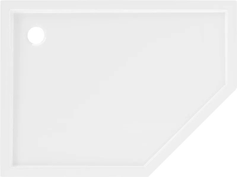 Mexen Flow brodzik pentagonal slim stânga 100 x 90 cm, alb lucios - 46P109010L