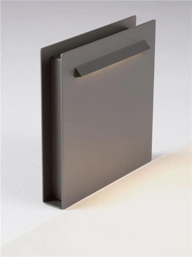 Mini Stalp de exterior LED 3000K, IP67 RECTO H-23cm gri inchis