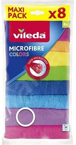 Lavete Vileda Colors din microfibre,  8 buc