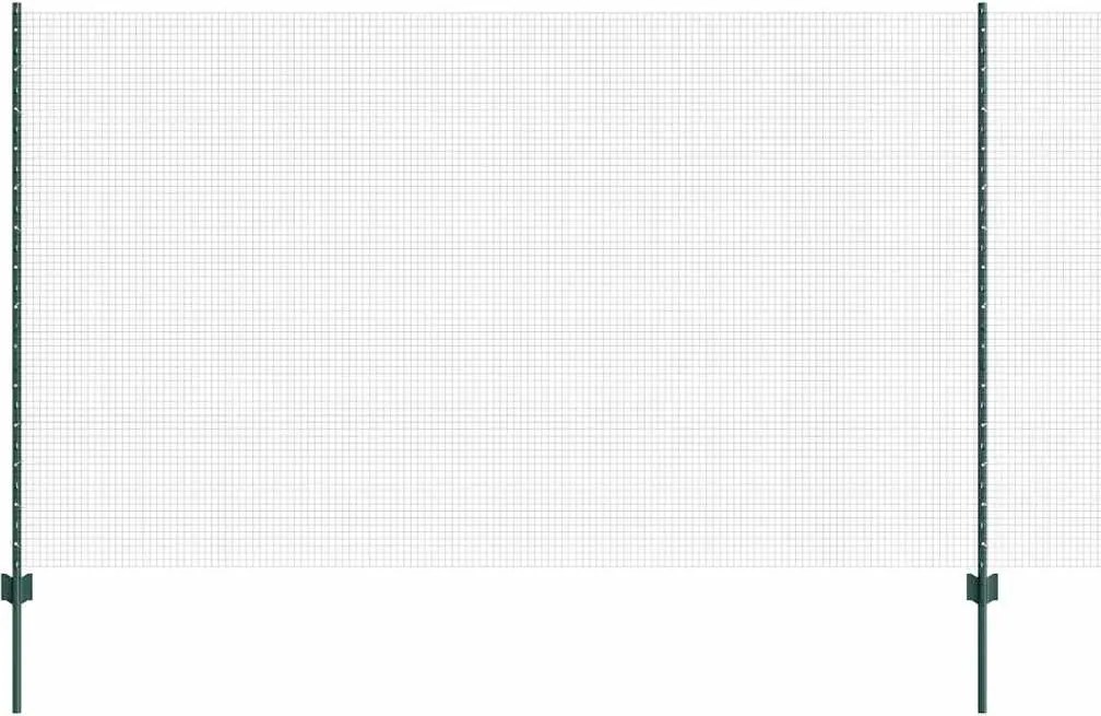 vidaXL Gard cu Stâlp Verde 1,4 x 50 m Oțel și PVC