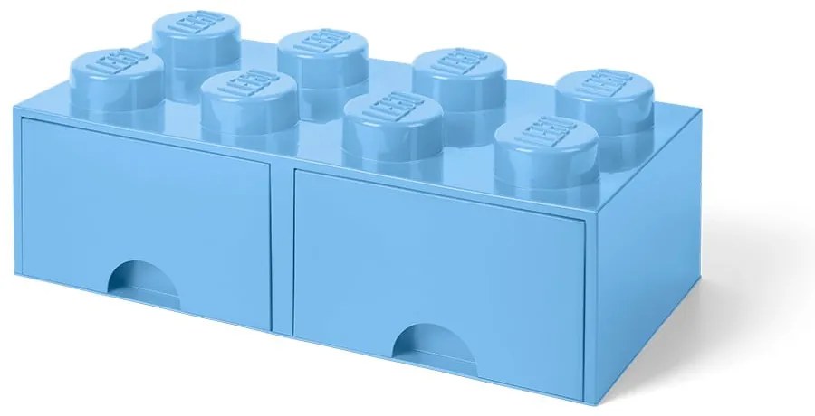 Cutie de depozitare cu 2 sertare LEGO®, albastru deschis