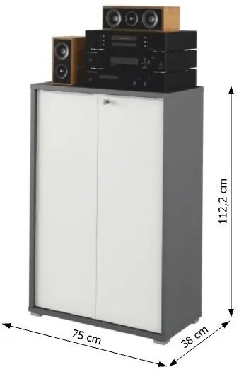 Dulap cu lacăt Hamila NEW TYP 09 (grafit + alb). 1028766