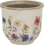 Ghiveci din ceramică cu flori de câmp, crem, H10,5/D12 cm, „Fleurville”