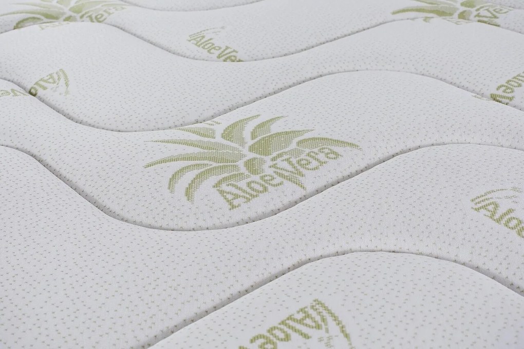 Saltea Aloe Vera Memory Pocket 7 zone, Husa Aloe Vera, Super Ortopedica, Anatomica, 140x200 cm