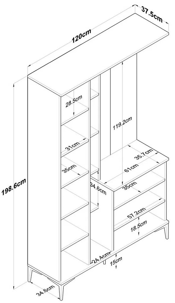 Set de hol Ewe White and Walnut