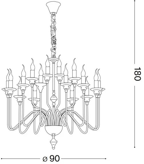 Lustră pe cablu Ideal Lux ARTU 16xE14/40W/230V