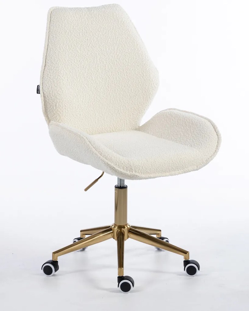 HR350K Scaun Boucle din Catifea Bază Aurie