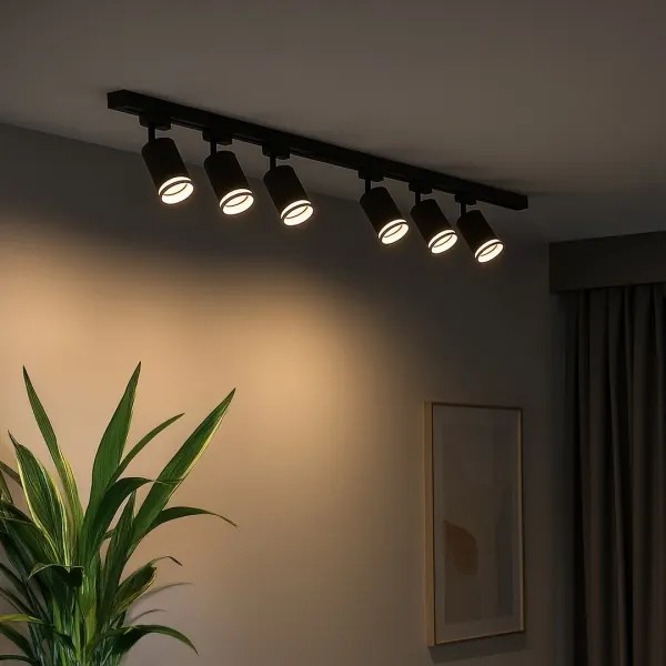 Spot pe șină PIPE 6xGU10/10W/230V, negru