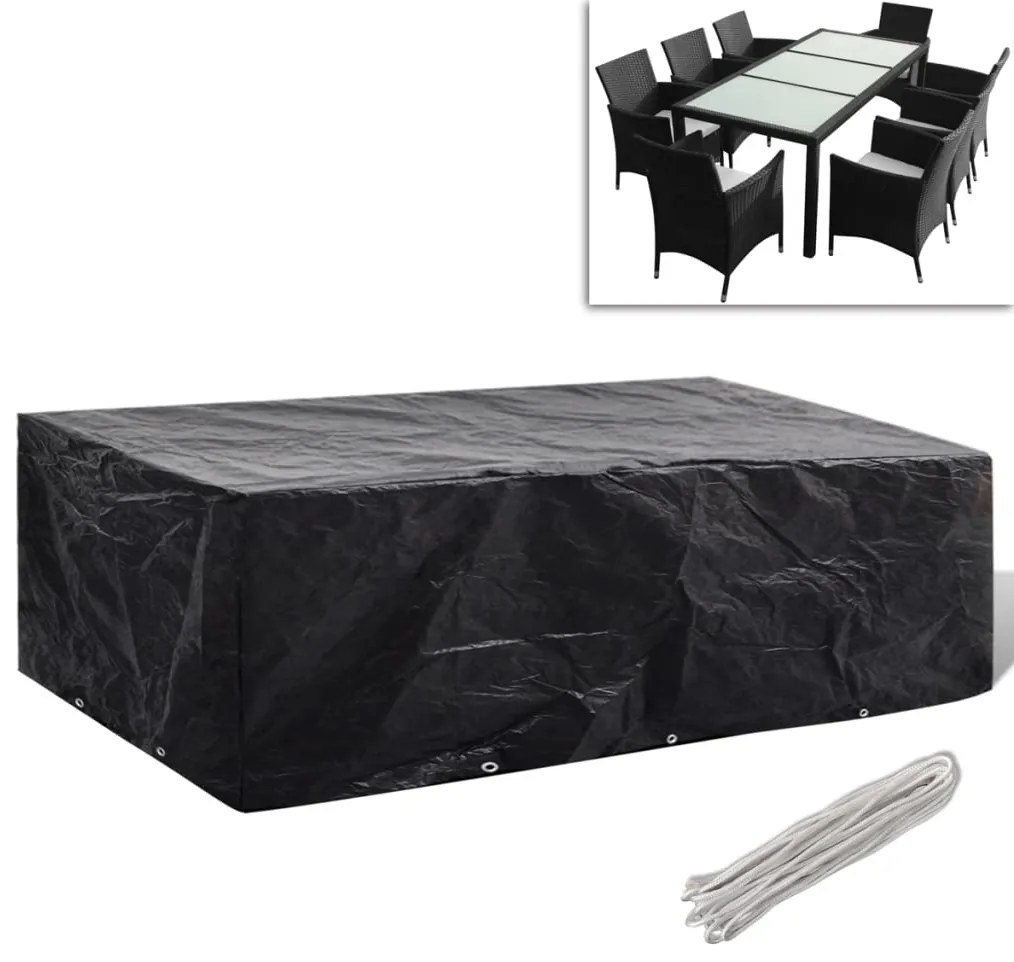 vidaXL Husă mobilier grădină, 8 ocheți, 300x140x90 cm