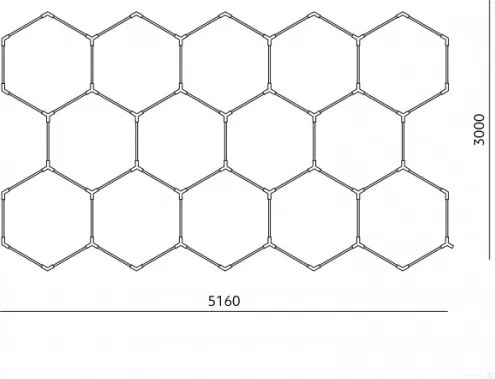 Corp de iluminat LED de tavan HEXLINE LED/513W/230V, 4000K, 300x516 cm, alb