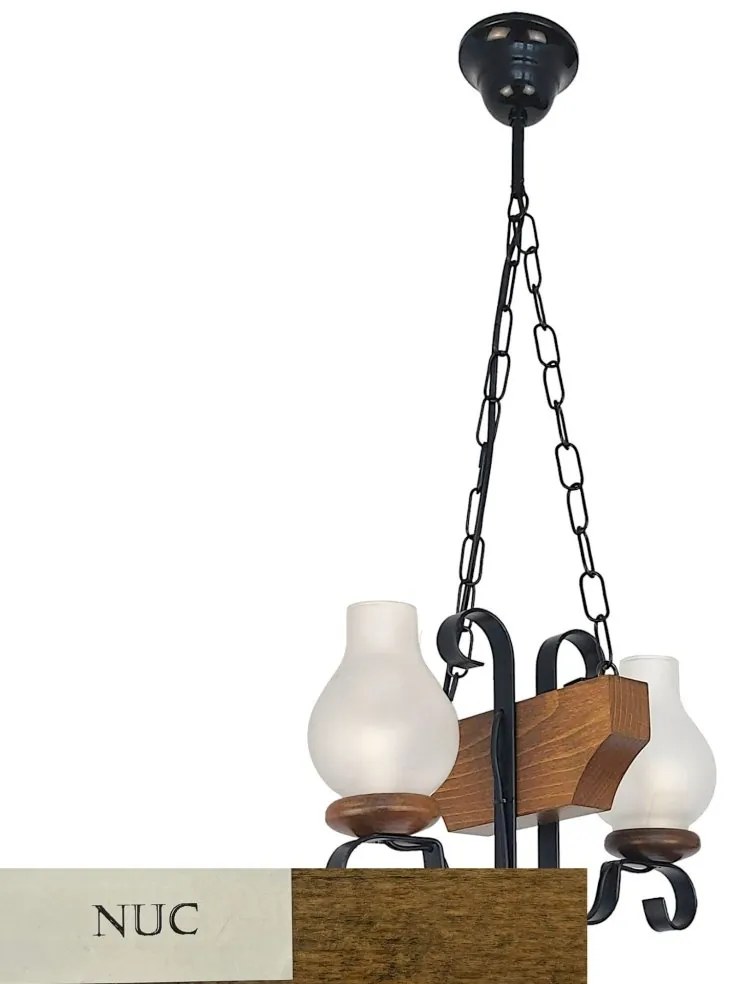 Candelabru rustic fabricat manual din lemn 2 brate Vela WOOD-VE-SP2