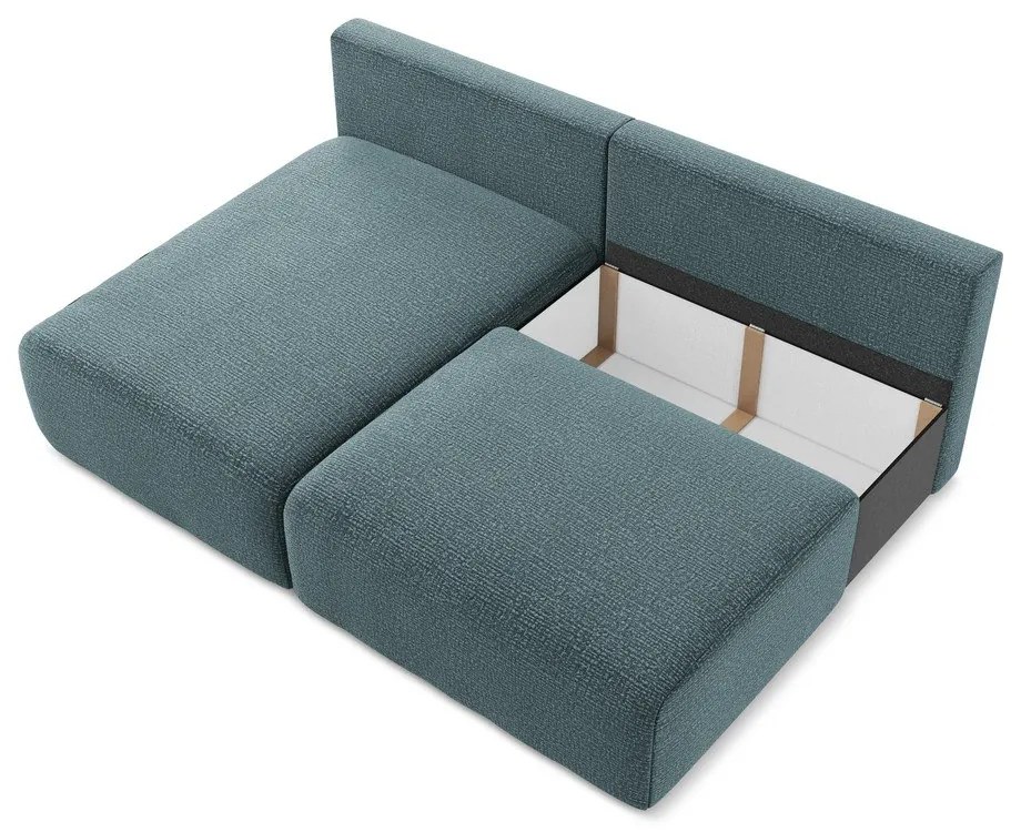 Colțar turcoaz extensibil/cu spațiu de depozitare (cu colț pe partea stângă) Kalena – Makamii
