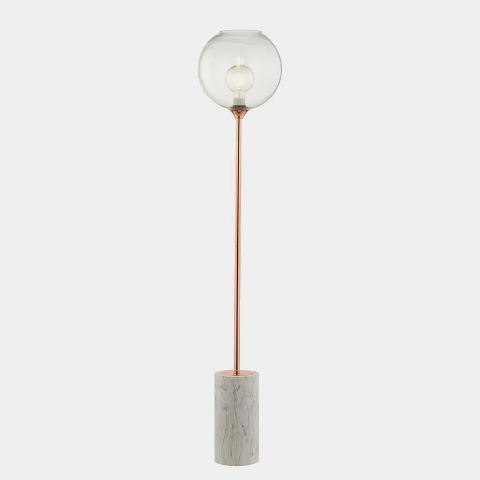 Lampadar Toft, metal/sticla, alb/cupru, 28 x 145 x 28 cm, 25w