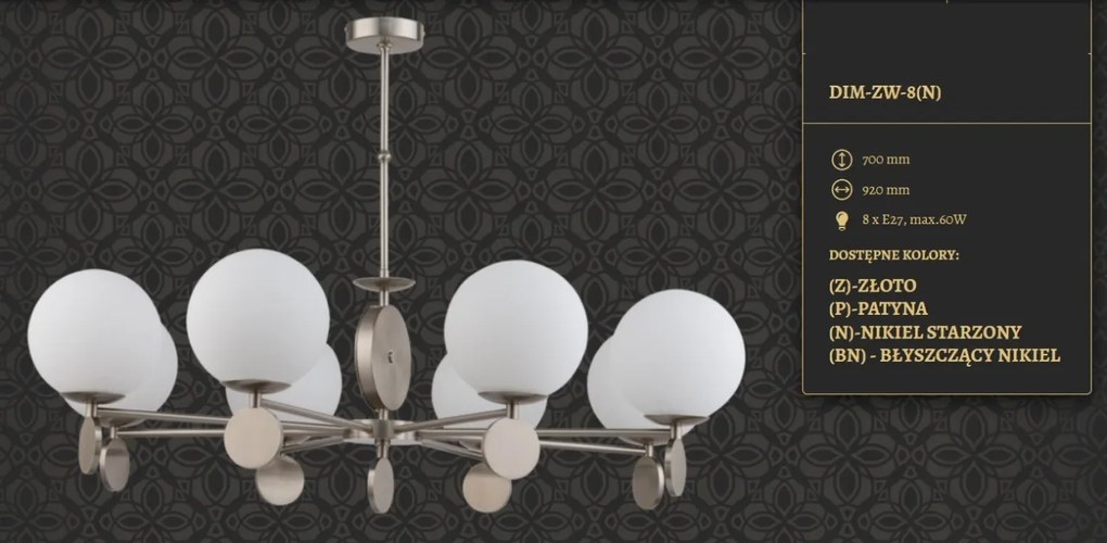 Candelabru 8 brate design clasic din alama DIMARO