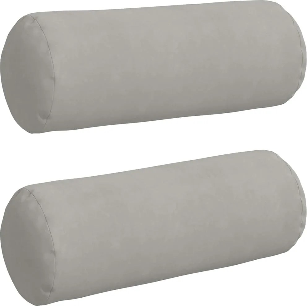 vidaXL Perne Bolster 2 pcs Gri deschis Ø 25 x 70 cm