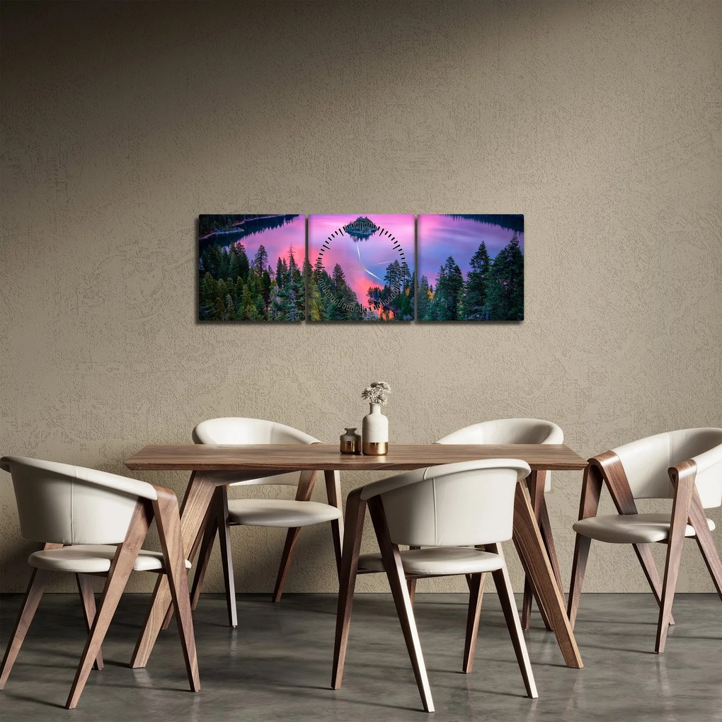 Tablou - Lacul Tahoe, Sierra Nevada, California, SUA (cu ceas) (90x30 cm)