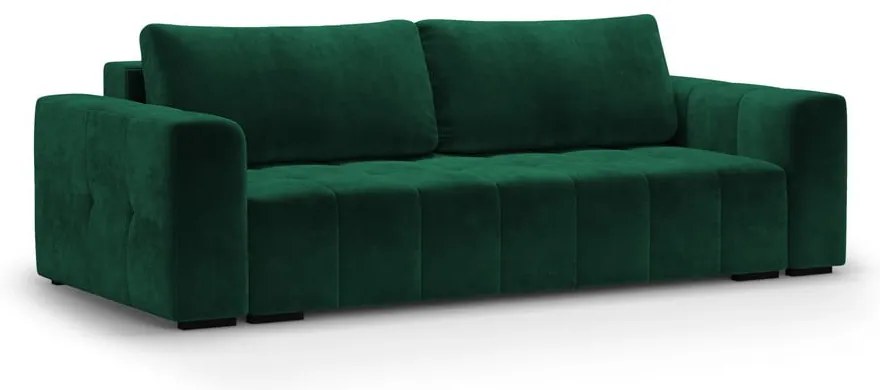 Canapea extensibila din catifea Milo Casa Luca, verde