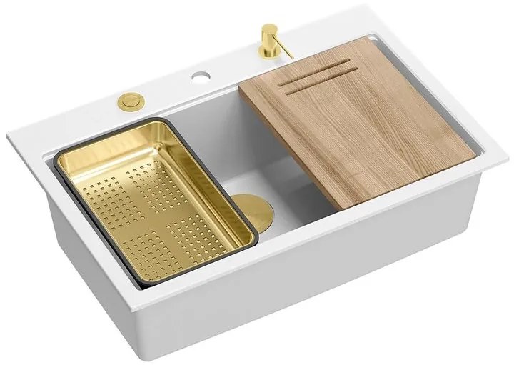 Chiuveta din granit MARC 110 WORKSTATION alb