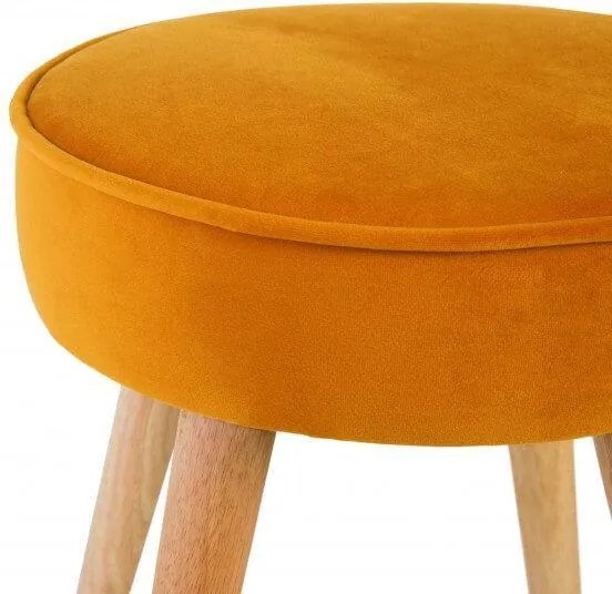 Taburet din Catifea Galben POPY - Catifea Galben Lungime(35 cm) x latime(35 cm) x Inaltime(43 cm)