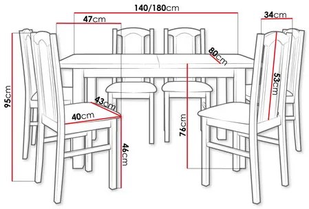 Set sufragerie (pentru 6 persoane) Asignados AL6 (alb + maro). 1121730