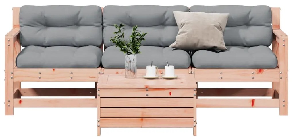 vidaXL Set mobilier de grădină cu perne, 4 piese, lemn masiv douglas