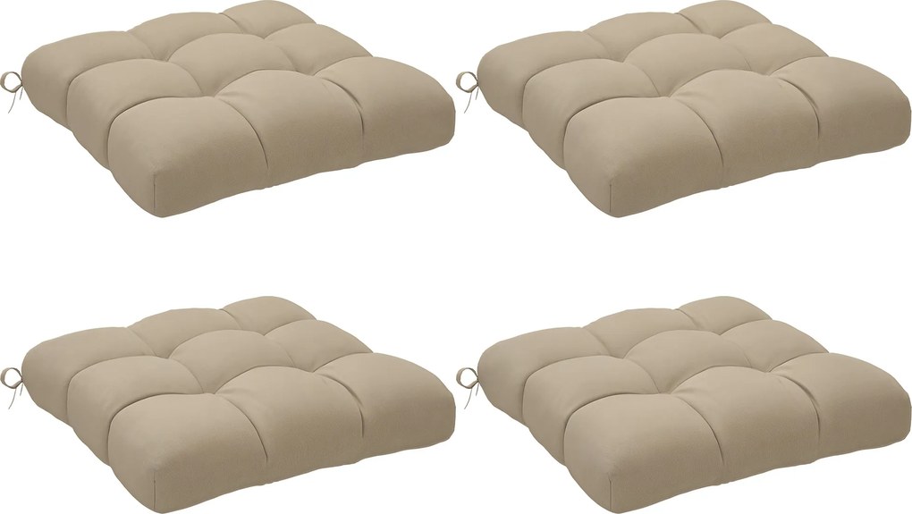 Outsunny Set de perne pentru scaune de dining și grădină, impermeabile și anti-UV, cu 2 șnururi de fixare, 48x48x10 cm, kaki | Aosom Romania