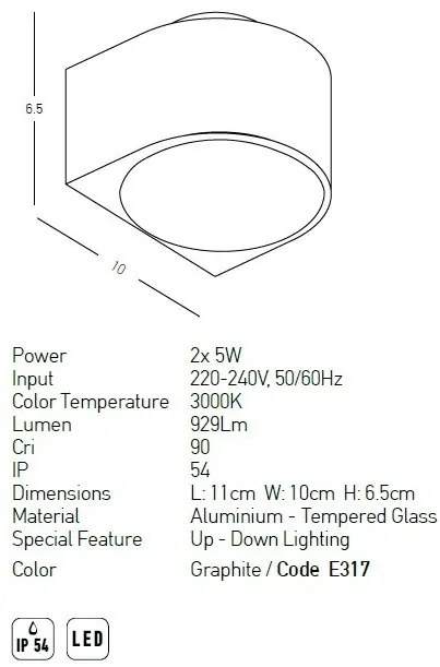 Aplica/Spot LED pentru iluminat exterior decorativ IP54 Scout II
