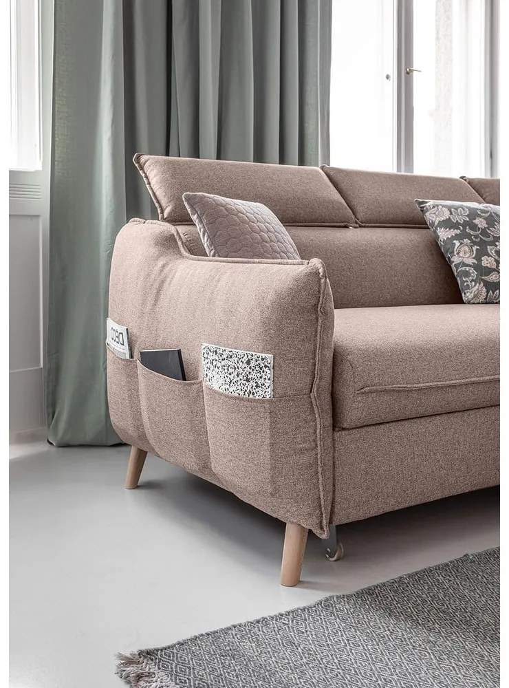 Colțar bej extensibil (cu colț pe partea dreaptă) Sweet Harmony – Miuform