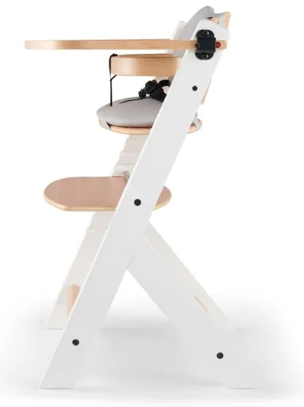 Scaun de luat masa pentru copii ENOCK cu perne gri/alb KINDERKRAFT